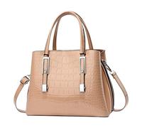 Generisch 2026 Shoulder Bags Fashion Bright Leather Handbag Women Stone Pattern Bag Single Shoulder, khaki, Einheitsgröße, Travel Backpacks