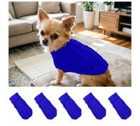 Generisch 2026 Simple Sweater for Small Dogs, Warm Winter Clothing, Soft Knitted Material. (Blue, XL)