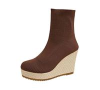 Generisch 2026 Sleek Mid Heel Boots - The Perfect Alternative Chic Ankle Boots For Anyone, coffee, 8.5 UK