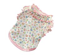 Generisch 2026 Sleeveless T-shirt Floral Print Ruffle Trim for Small Cats Soft Breathable Puppy Top Tank Top (A, One Size)