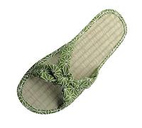 Generisch 2026 Slippers for Women Flat Slippers Comfortable Non-Slip Sandals Quiet Rattan Flip Flops, Green, 7 UK