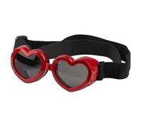 Generisch 2026 Small Dog Sunglasses Safety Glasses with Adjustable Strap Heart Shaped Fog Sunglasses for Pets Dogs Sunglasses Dog Glasses (Red, One Size)
