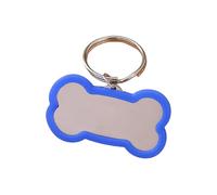 Generisch 2026 Stainless Steel, Engraved, Glitter, Bone-shaped, ID, Double Individual Text, Cat Name (Blue, 4.1 x 2.3 cm)