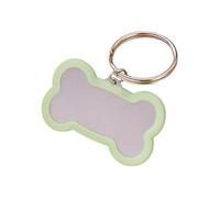 Generisch 2026 Stainless Steel, Engraved, Glitter, Bone-shaped, ID, Double Individual Text, Cat Name (Light Green, 4.1 x 2.3 cm)