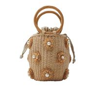 Generisch 2026 Stylish Floral Beaded Woven Handbag - Elegant and Perfect for Casual Occasions, Rose Gold, One Size