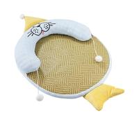 Generisch 2026 Summer Cat Shaped Cooling Mat with Playful Cat Seal Motif - Small, Comfortable Bed (Sky Blue, One Size)