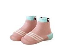 Generisch 2026 Summer Comfortable Infant Toddler Shoes Striped Child Interlocking Breathable Floor Trainers for Babies Crawling Phase Lightweight Sole Flexible, red, 8 UK Child