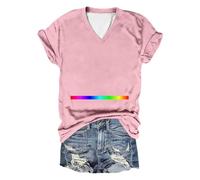 Generisch 2026 - Summer Tops for Women 2025 Crew Neck Short Sleeve Tops Plus Size Elegant Casual Shirts Blouses Women's Top Crop Top, Light pink, XXL