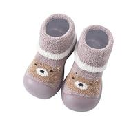 Generisch 2026 Toddler Children Toddler Newborn Baby Boys Shoes First Thickened Warm Cute Cartoon Socks Shoes Non-Slip Shoes Prewalker Trainers, purple, 4 UK Child