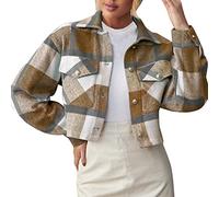 Generisch 2026 Transition Jacket Winter Single Breasted Shirt Style Temperament Short Coat, khaki, L