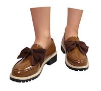 Generisch 2026 Versatile High Sole Loafers in Classic British Design, Simple Plain Casual Shoes for All Day Wear, brown, 8 UK