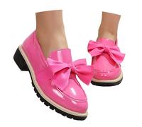 Generisch 2026 Versatile High Sole Loafers in Classic British Design, Simple Plain Casual Shoes for All Day Wear, pink, 4 UK