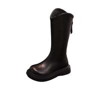 Generisch 2026 Winter Knee-High Riding Boots, Warm Faux Lined Snow Boots for School, Leisure, Outdoor, black, 2 UK
