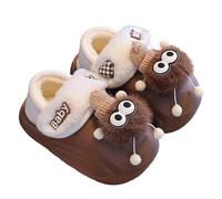 Generisch 2026 Winter Slippers for Removable Fleece Lined Shoes with Heel Strap for Indoor and Outdoor Comfort Suitable from 25 to 12 Years, brown, 2 UK