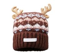 Generisch 2026 Winter Warm Knitted Reindeer Hat Fashion Deer Ear Hat for Outdoor Cold Weather, coffee, One Size