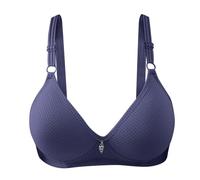 Generisch 2026 Women Bra Front Side Buckle Lace Edge No Steel Ring Movement Seamless Gathering Adjustment Yoga Sleep Large Bra, navy, 18