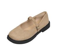 Generisch 2026 Women's Casual Mary Jane Block Heel Square Toe French Strap Everyday Wear, khaki, 7 UK