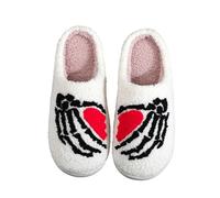 Generisch 2026 Women's Slippers with Halloween Motif, Cosy Unisex Shoes for Couples, Comfortable Flat Slides for Indoors, Outdoors, Ideal Relaxing with Non-Slip Sole Closed, White, 12 UK