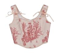 Generisch 2026 Women's Square Neck Satin Herringbone Corset Slimming Vest with Shoulder Straps A Versatile Top, red, XXL