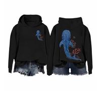 Generisch 2026 Women's Sweatshirt with Isaiah Graphic Hoodie for Everyday Office Holiday Decorative Bible Verse Motif Long Sleeve Sweater Plus Size (Black, XXL)