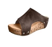 Generisch 2026 Women's Wedge Sandals with Platform Heel Elegant Open Toe Sandals for Casual Summer Days Special Occasions, coffee, 9 UK