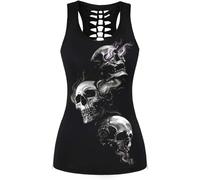 Generisch 2026 Yoga Vest with Cut-Out Print for Women Sporty Tank Top for Training and Fitness Stylish Training Clothing for Women Functional Dress Women, gray, XXL