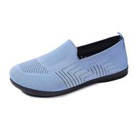 Generisch 2027 Breathable Mesh Flat Casual Shoes for Light Summer - Ideal for Slip On Every Day Soft Insole Provides Comfortable Wearing, blue, 2/2.5 UK