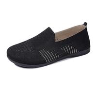 Generisch 2027 Breathable Mesh Flat Casual Shoes for Light Summer - Ideal for Slip On Every Day Soft Insole Provides Comfortable Wearing, black, 10 UK