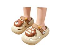 Generisch 2027 Cute Cartoon Bear Sandals for Breathable Indoor Outdoor Slippers with Cute Brown Bear Pattern for Summer, khaki, 10.5 UK Child