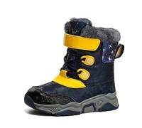 Generisch 2027 Winter Plain Snow Boots Girls Non-Slip Warm Padded Thickened Boots, yellow, 2.5 UK