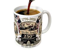 Generisch 250th Birthday Coffee Mug - Patriotic Memory Mug, Beverage Cup 1776-2026, for Home, Office, Cafe, Kitchen, Dining Room, Guesthouse
