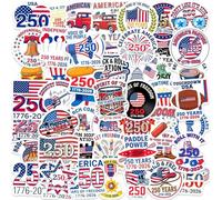 Generisch 250th Sticker, Memory Gift Decal, 250 Years of Freedom Waterproof Stickers, For Use on , Doors, Cars, Water Bottles, Laptops, Skateboards and
