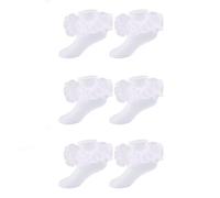 Generisch 3 Pairs/Lot Baby Girl Lace Mesh Socks White Blue Ruffle Breathable Cotton Short Sock Kids Socks 33 35, White, 6-12 Monate
