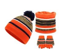 Generisch 3-Piece Set with Warm Hat Gloves for Outdoor Use for Children, orange, One Size