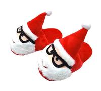 Generisch 3D Cartoon Santa Claus Slippers Autumn Winter Warm Indoor Half-Height Slippers Half Closed Shoes 204, Red (watermelon red), One Size