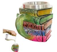 Generisch 3D Painted Books Coffee Mug Handmade Coffee Mug Large Volume Drinking Vessels Kitchen Accessories for Tea Coffee and Hot Drinks