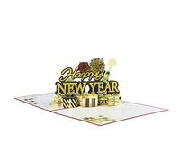Generisch 3D Popup Cards for New Year, Happy New Year Card - 3D Fireworks Pop Up Cards | Welcome Accessories with 3D Effects for New Year Celebration, Holiday Decoration, Souvenir