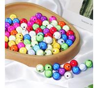 Generisch 4-12mm Reflective Beads, 3D Illusion Miracle Acrylic Round Craft Beads for Jewelry Making, Assorted Colours, 600 Pieces