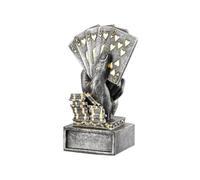 Generisch 4.52 Inch Resin Statue - Poker Trophies on Deluxe Square Base, with Individual Engraving | Modern for Collector's Figures 4.52 Inch Golden Playing Card Trophies with Personalised Royal