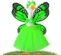 Generisch 5-Piece Butterfly Goose Outfit, Tutu Skirt, Butterfly Wings and Flower , Decoration Costume for 17 and 23 Inch Lawn Goose Statues