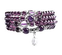 Generisch 6 mm Amethyst 108 Prayer Beads Mala Bracelet Necklace Colourful Chains, Artificial Crystal, No gemstone
