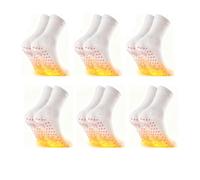 Generisch 6 Pairs of Self-Heating Socks, Heated Socks, Winter Heating Socks, Thermal Socks, Tourmaline Socks, Self-Warming Men Women for Outdoor Activities in Winter (White)