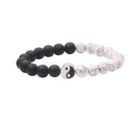 Generisch 8 Gift Bangle White Jewelry Frosted Alloy Bracelet Women Stones Jewelry, one size, , (Natural stone, elastic thread)