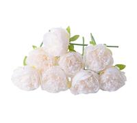 Generisch 8 Pcs Artificial Peonies (No Vase) Silk Peonies with Single Stem for Wedding Home Office Party Window Decoration Table Decoration DIY Flower Arrangements (Cream White)