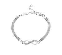 Generisch 8 Shaped Structure Planet Bracelet Silver Colour Link Chain Glass Wrist Watch Charm Watch Gift for Women Girls Diamond Bracelet Teenager Girls, one size, Copper, No Gemstone