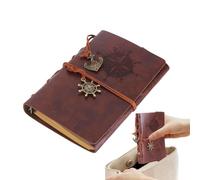Generisch A6 Leather Journal - Retro Business Notebook and Learning Accessories with Straps | Brown Faux Leather Cover and Paper Pages, for Mind Mapping, Sketching, Note Making, Diary Writing