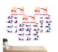 Generisch Abdominal Training Poster, 3-Piece Workout Guide | Underbelly Fitness Chart for Women Beginners Professionals Home Office Gym Studio Living Room Bedroom Garage Apartment