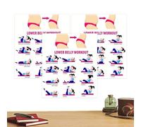 Generisch Abdominal Workout Poster | 3 Piece Workout Guide, Lower Abdominal Fitness Chart - For Women, Men, Athletes, Beginners, Professionals, Home, Office, Gym, Living Room
