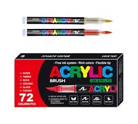 Generisch Acrylic Paint Pens - 9.02 x 5.51 x 1.06 in Colour Pencils | Acrylic Marker, Soft Tip Painting Pen - Waterproof Marker Set for Wood, Rock Painting, Fabric, Canvas, Paper,