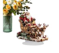 Generisch Acrylic Sign for Desktop - Flat Acrylic - Christmas Ornament with Dad - Repressed Father Noel | 2nd Christmas Ornament with Santa Claus Design and Bedroom Base, Night Stem